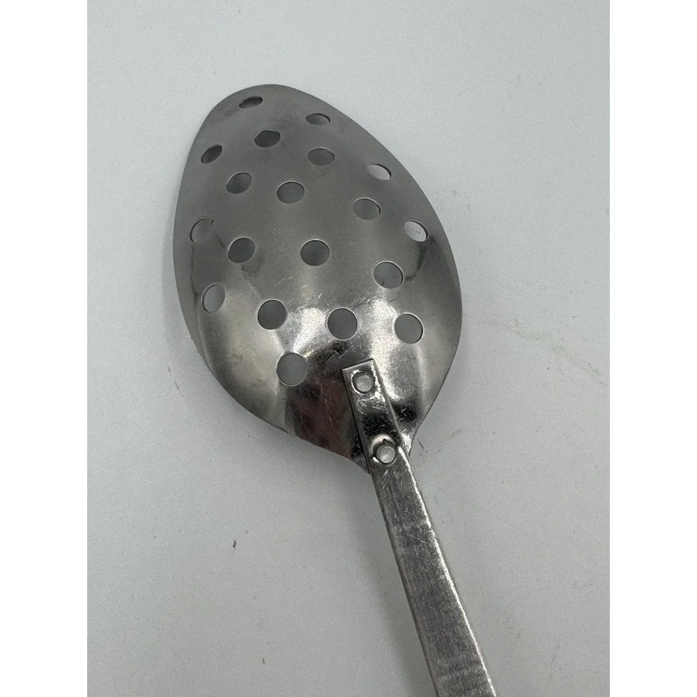 Robinson Vintage Stainless Steel Slotted Serving Spoon with Wood Handle